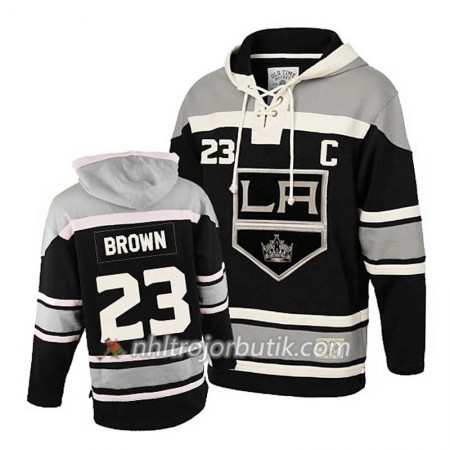 Män Ishockey Los Angeles Kings Dustin Brown 23 Svart Sawyer Hooded Sweatshirt